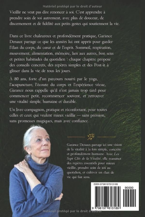 Quatrième de couverture de Les Sept Clés de la Vitalité, par Garance Denaux